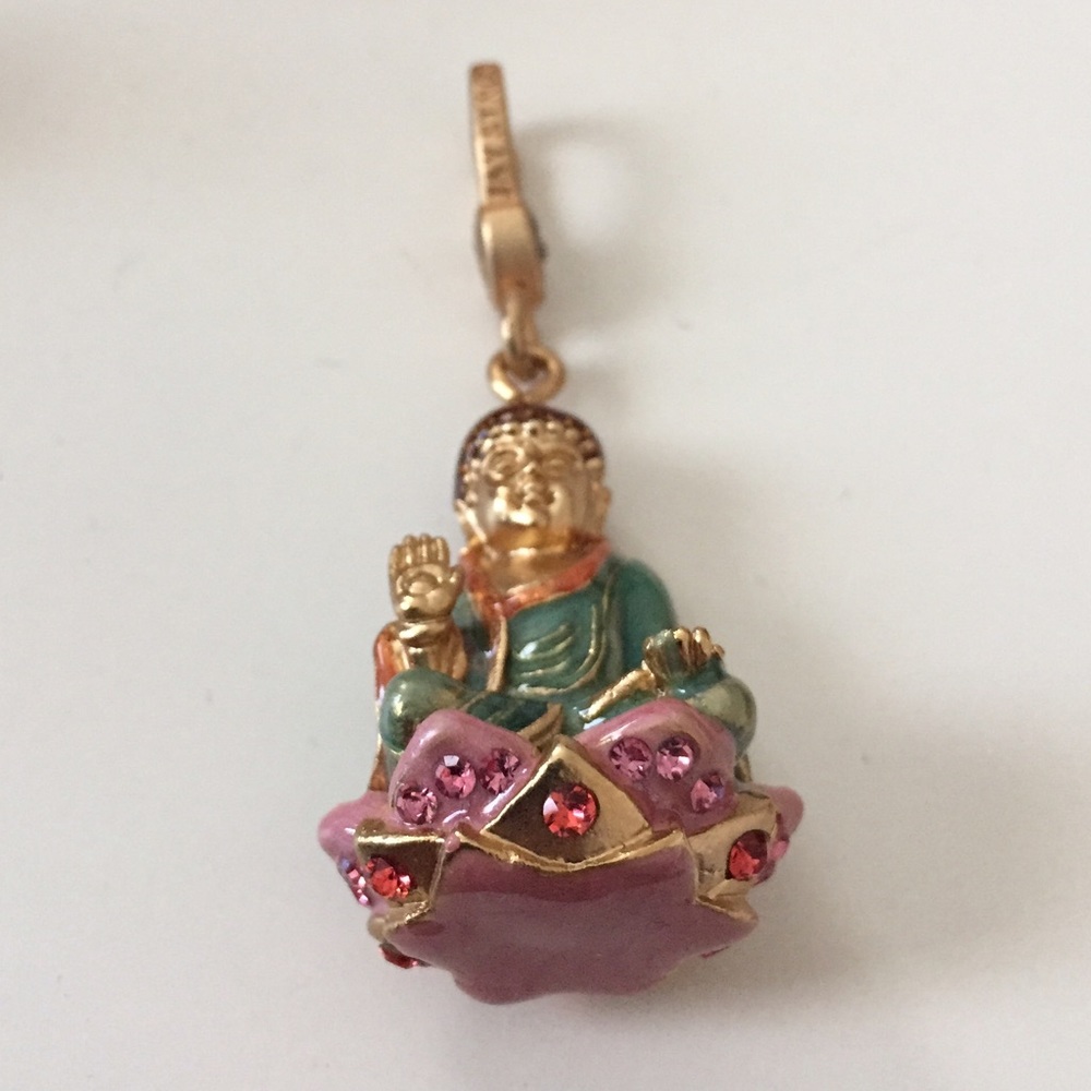 Buddha Charm w Precious Gemstones